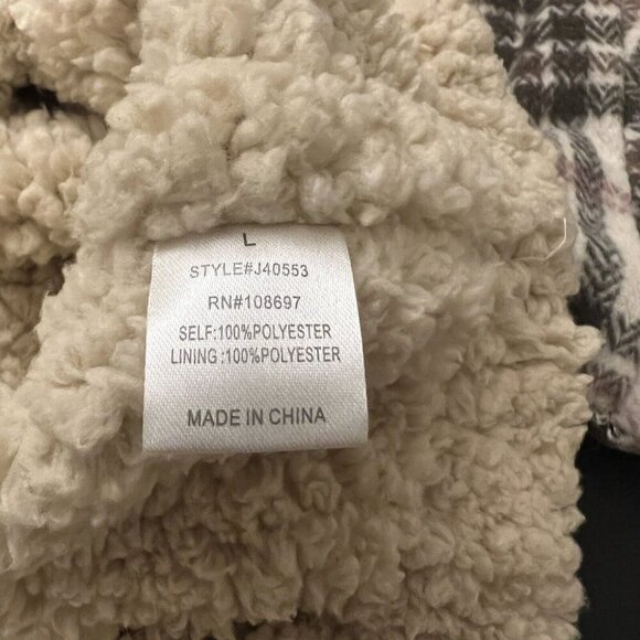 Sweet Rain Plaid Heavy Sherpa Lined Jacket Coat Young Contemporary L Large - Picture 6 of 8